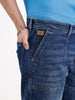 Relaxed Fit Denim Cargo | Dark Blue