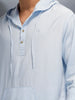 Men's slim fit casual hooded shirt | Blue