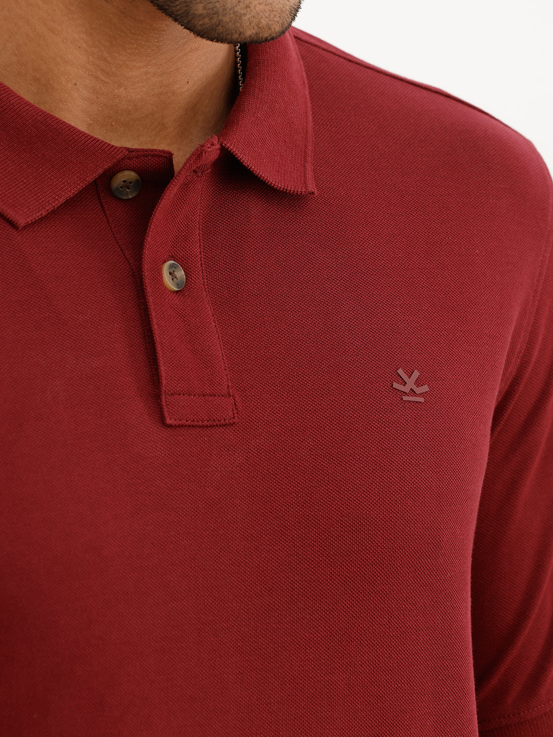 Solid Slim Fit Polo T-Shirt | Maroon
