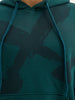 Classic Placement Printed Hooded Sweatshirt | Teal