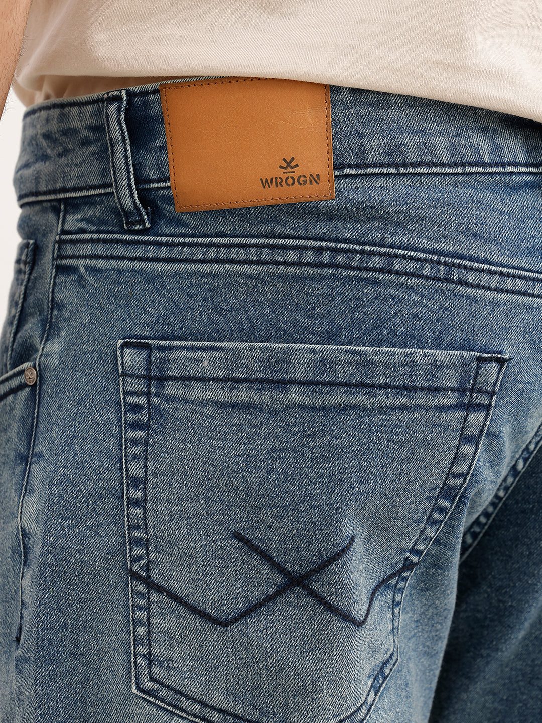 Washed Straight Fit Denim Jeans | Blue