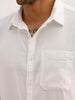 Solid Slim Fit Textured 100% Cotton Shirt | White | WSH02FSSL7123W