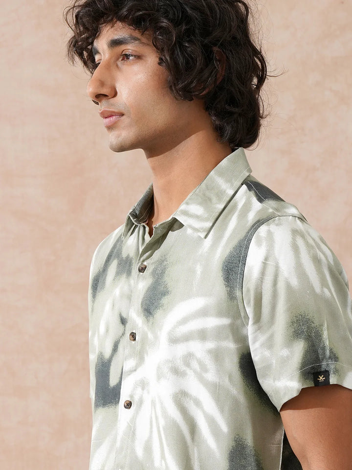 Fluid Viscose AOP Shirt | Green