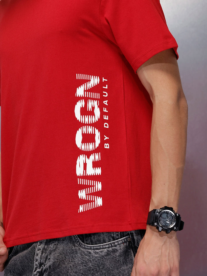 Men’s slim fit placement print t-shirt | Red