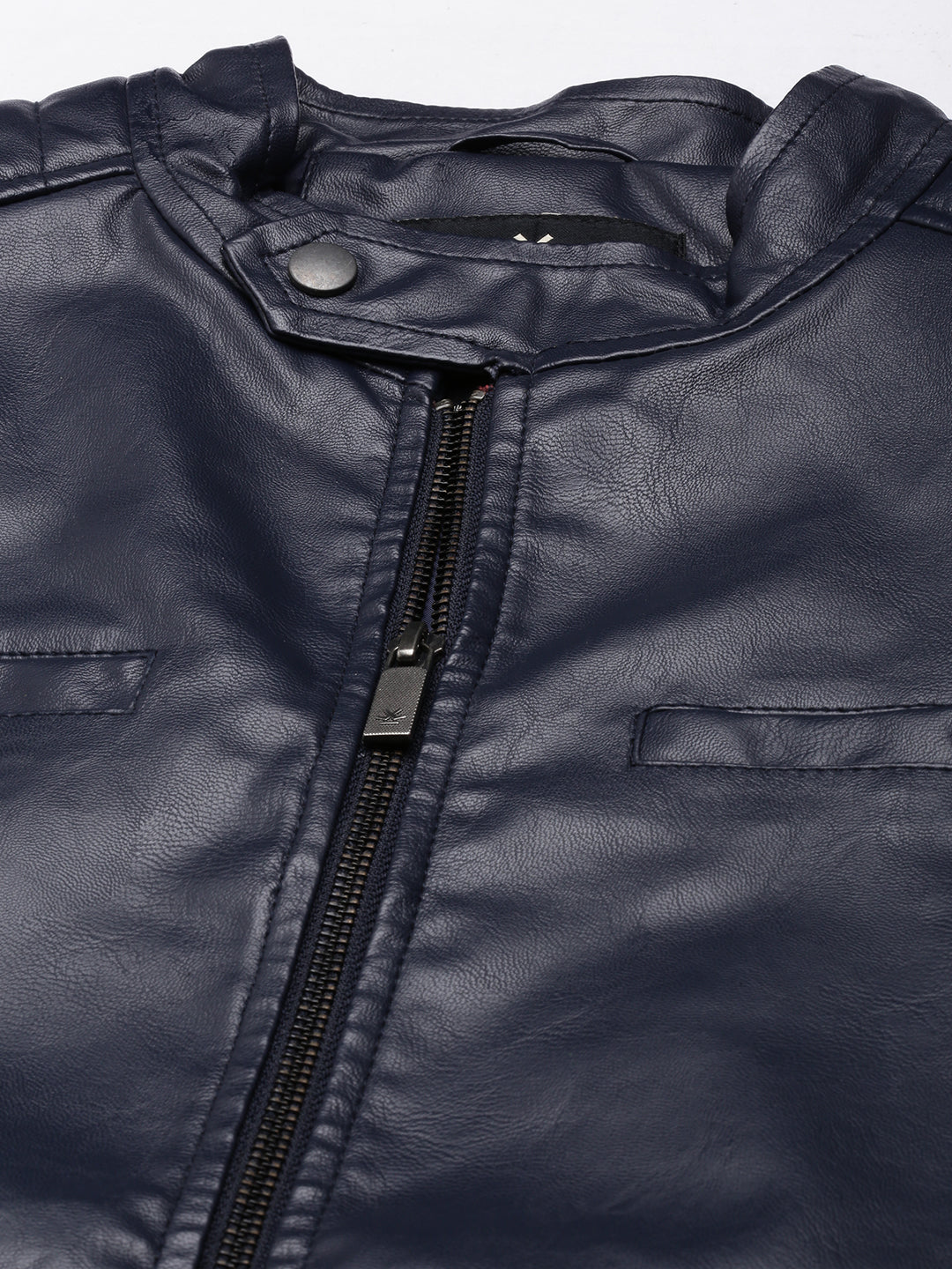 Shoulder Patch Leather Jacket