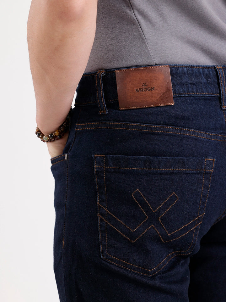 Solid Straight Fit Denim Jeans   |  Blue