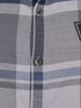 Oversized Placement Printed Checkered Shirt | Grey