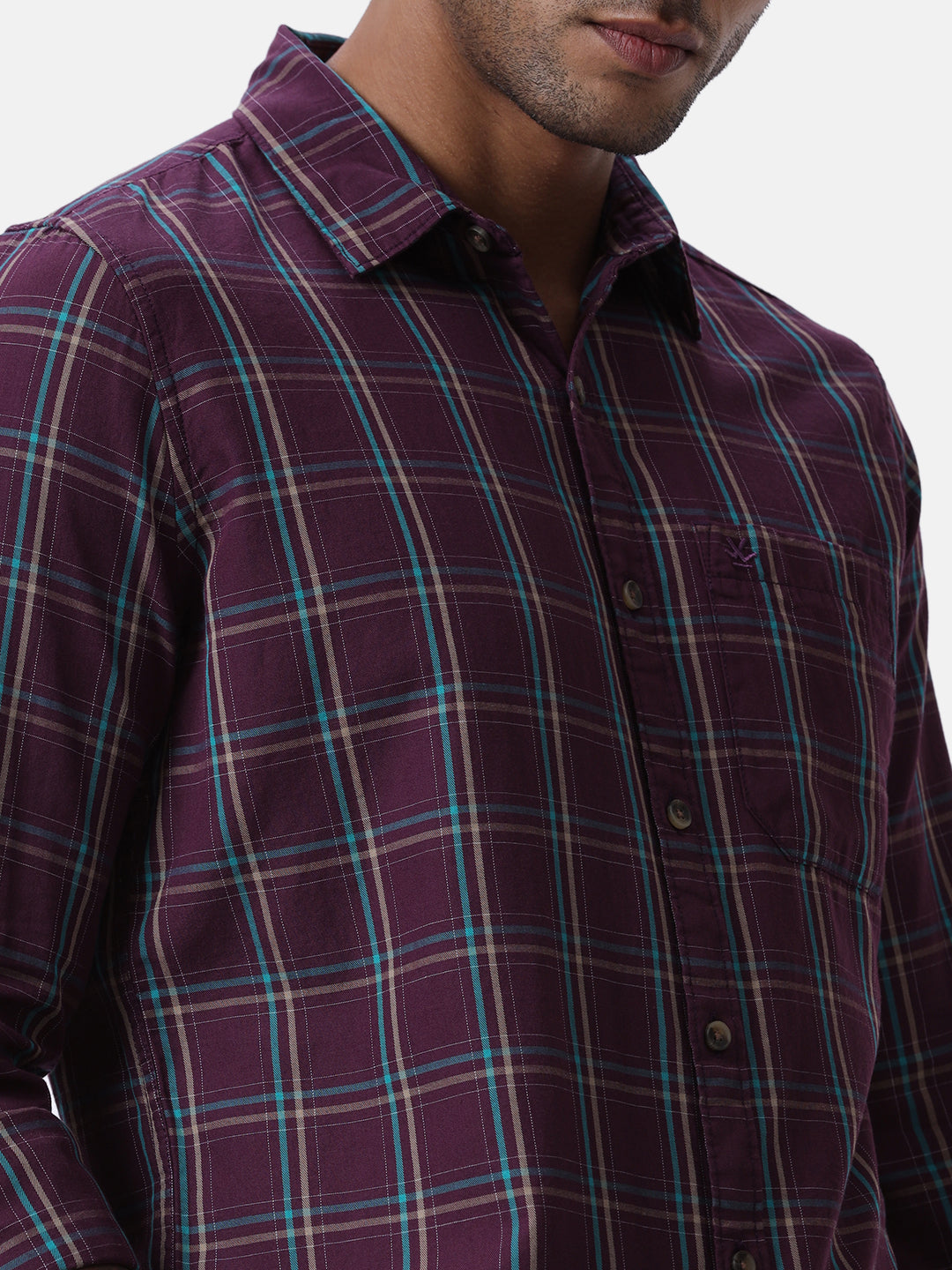 Maroon Wine Checked Shirt