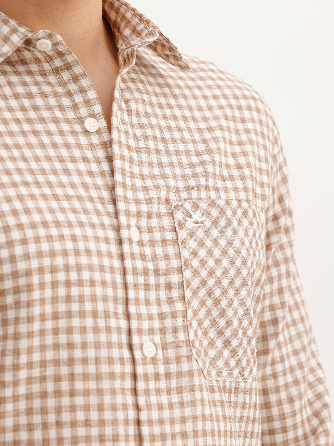 Regular Fit Full Sleeve Checkered Shirt | Brown | WWSH0723MAZ