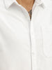 Solid Comfort Fit Full Sleeve Shirt | White