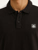 Slim Fit Contrast Sleeve Polo T-Shirt | Black