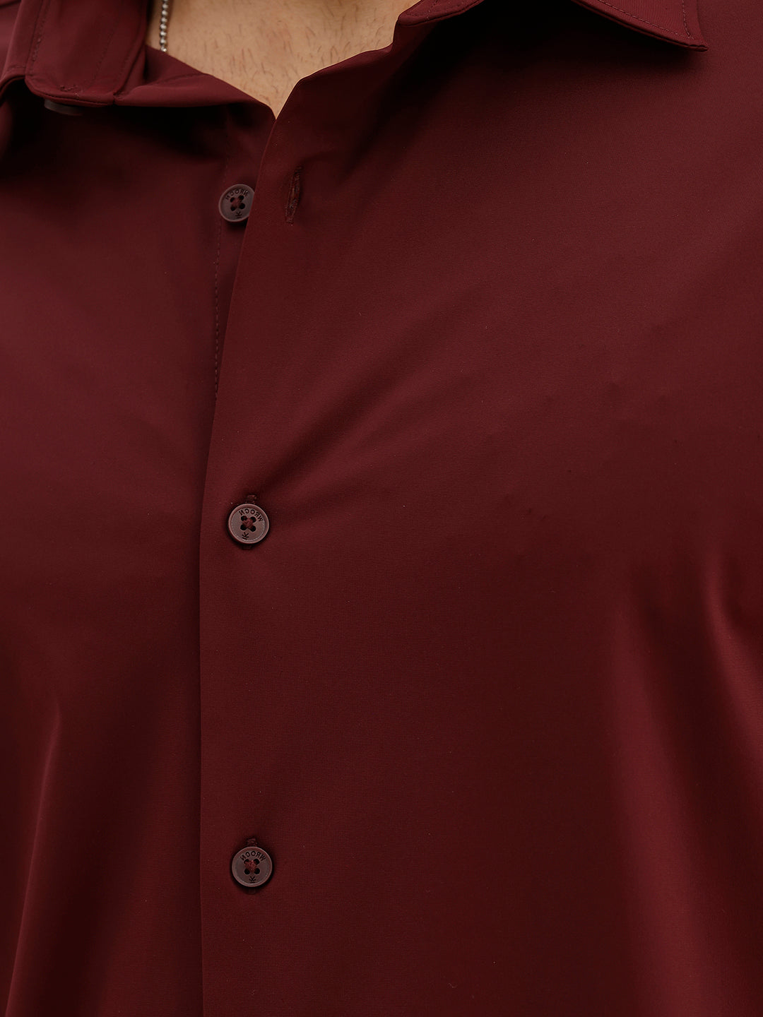 Solid Slim Fit Performance Stretch Shirt | Wine