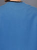 Men’s minimal oversized T-shirt with contrast neck | Blue