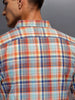 Men's slim fit checked shirt | Orange