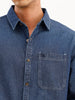 Solid Regular Fit Full Sleeve Shirt | Blue