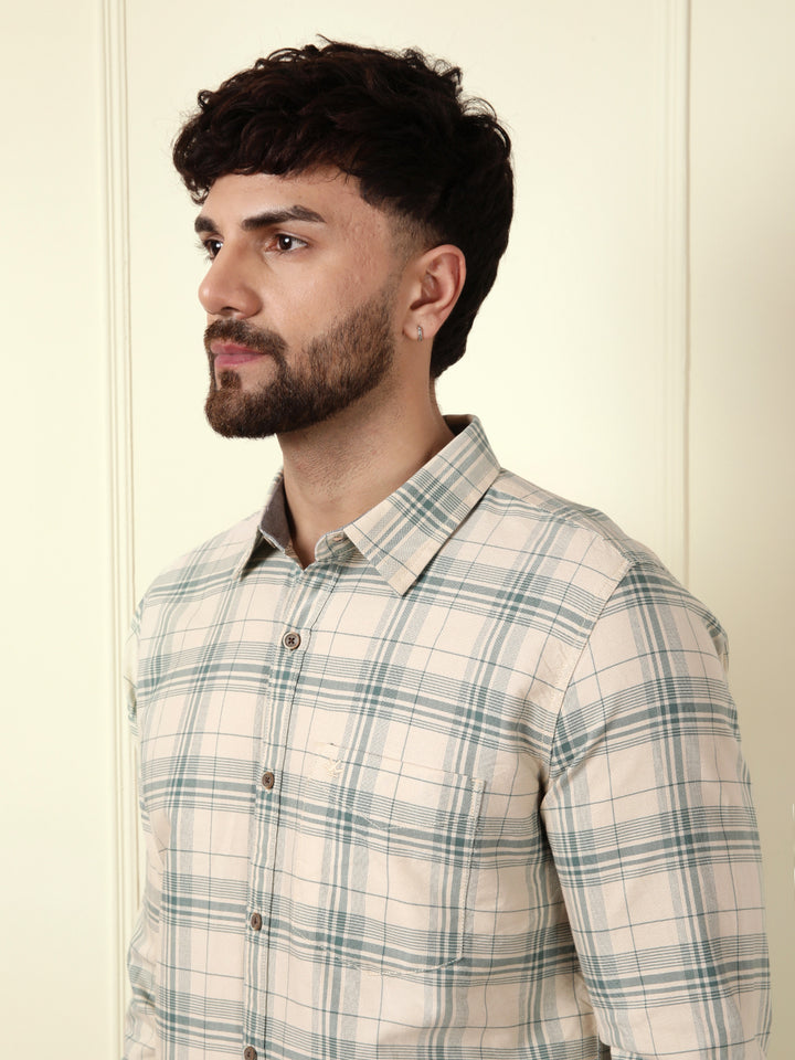 Casual Oxford Checked Shirt | Yellow