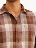 Classic Checkered 100% Polyester Shirt | Brown