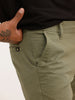Solid Slim Fit Cotton Trouser | Olive