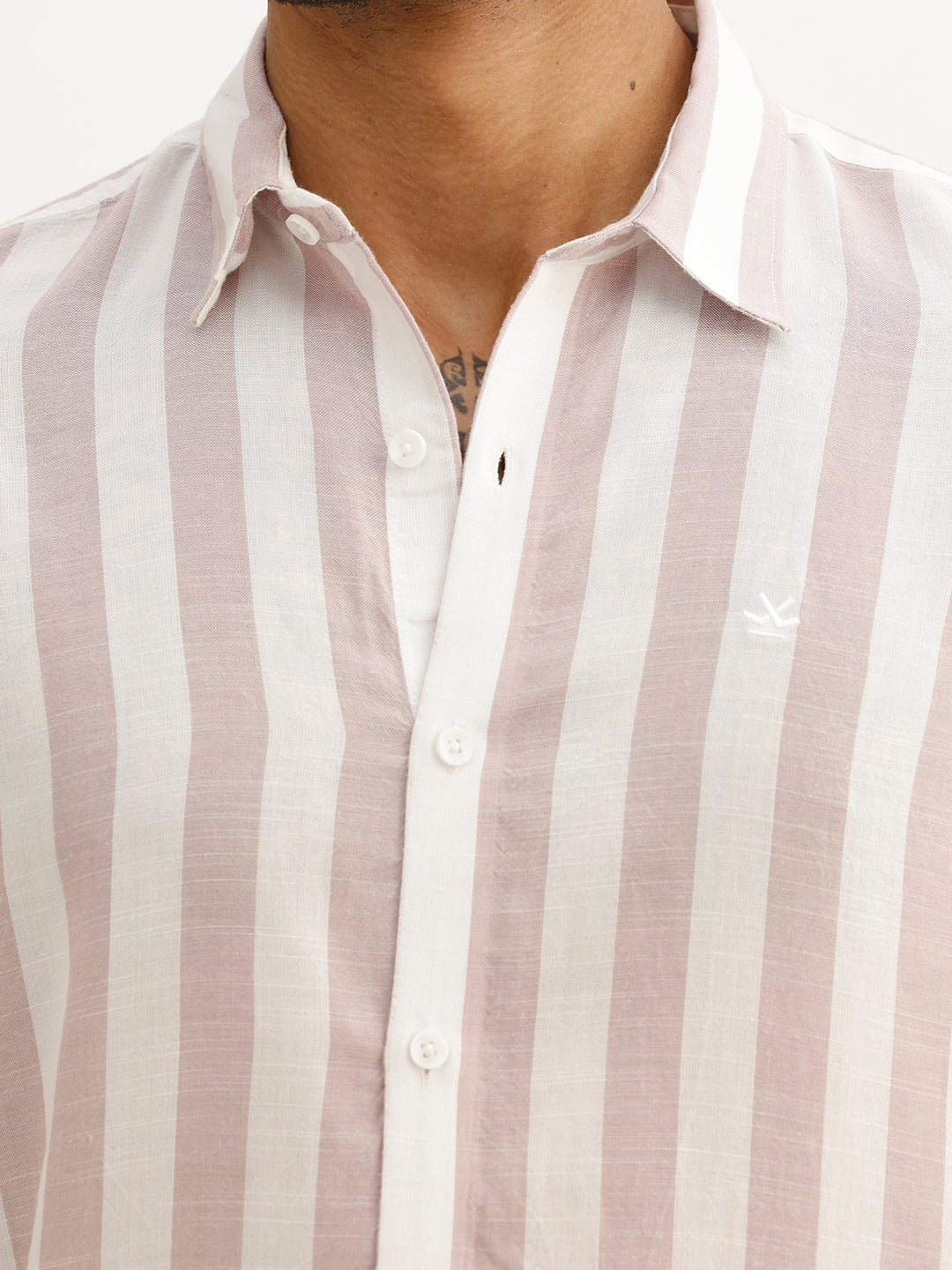 Classic Slim Fit Striped Shirt | Pink