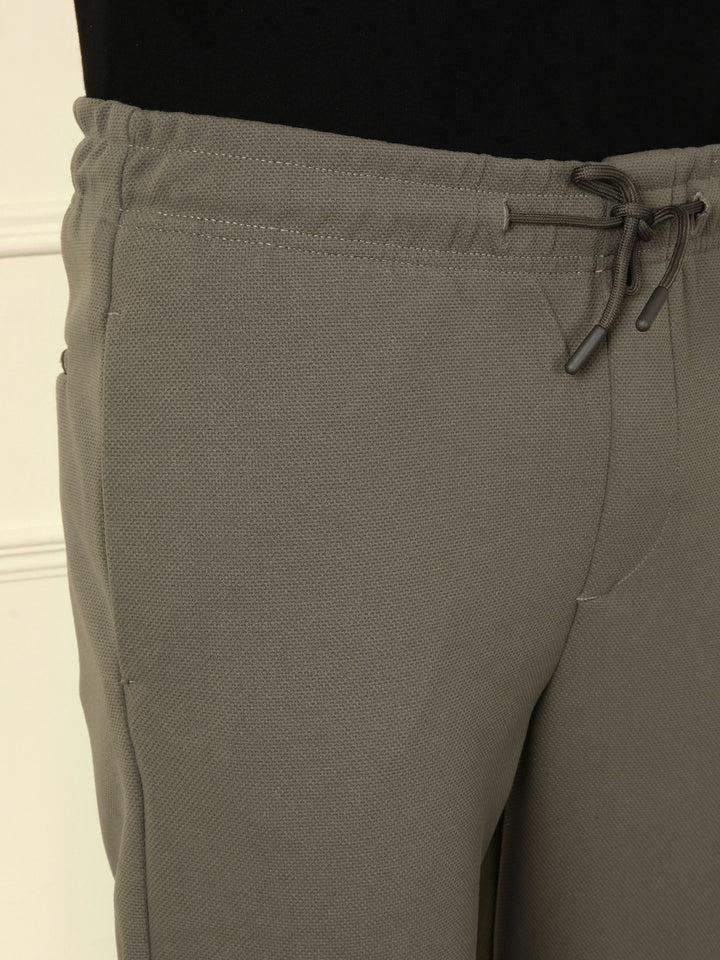 Solid Cotton Blend Knit Trouser | Grey