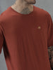 Textured Rust Crew Neck T-Shirt