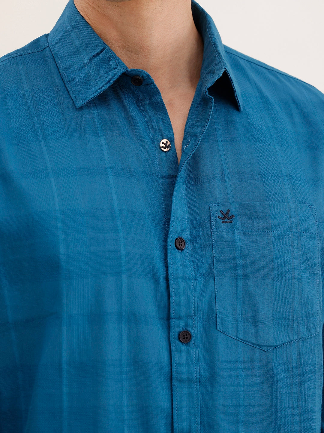 Regular Fit Textured Shirt | Blue