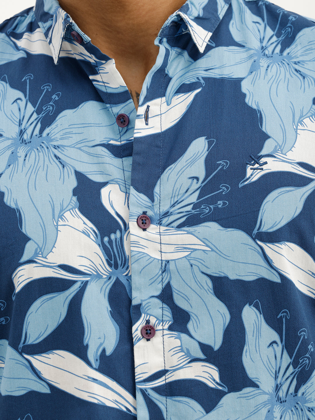 Classic Slim Fit AOP Shirt | Blue