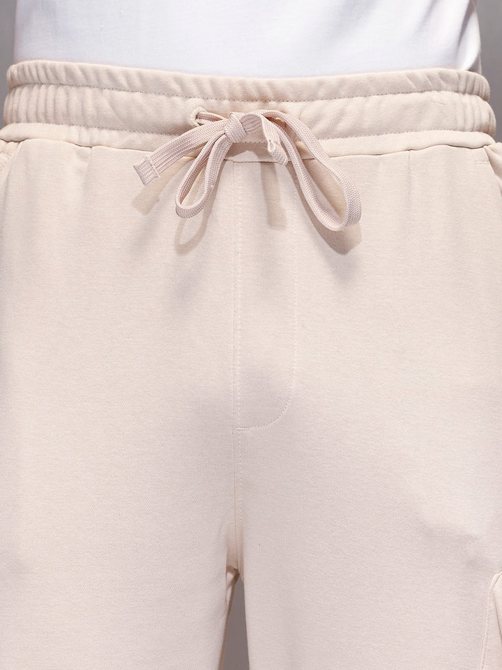 Men’s Straight Fit Cargo Joggers | Beige