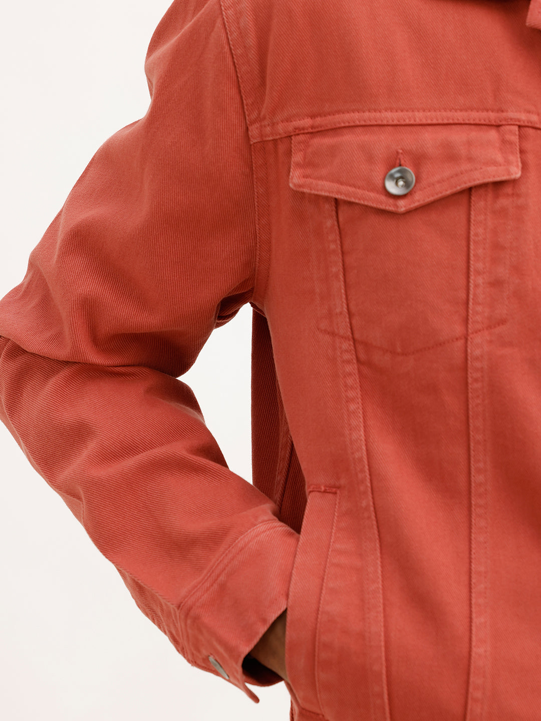 Classic Regular Fit Denim Jacket | Rust