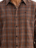 Slim Fit Checkered Full Sleeve Shirt | Brown