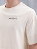 Casual Men Oversized Fit Tee With Flat Lock Detail | Beige