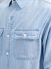 Comfort Fit Double Pocket Solid Shirt | Blue