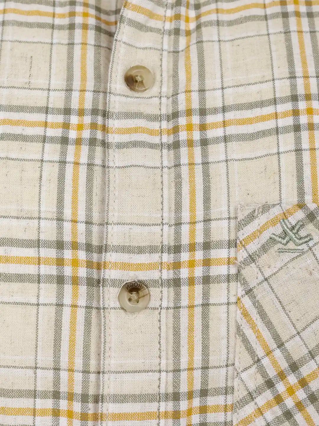 Classic Regular Fit Checkered Shirt | Beige