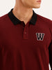 Slim Fit Contrast Collar Polo T-Shirt | Maroon