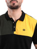 Classic Black Colour Block Polo T-Shirt