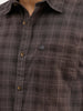 Slim Fit Checkered Full Sleeve Shirt | Dark Grey