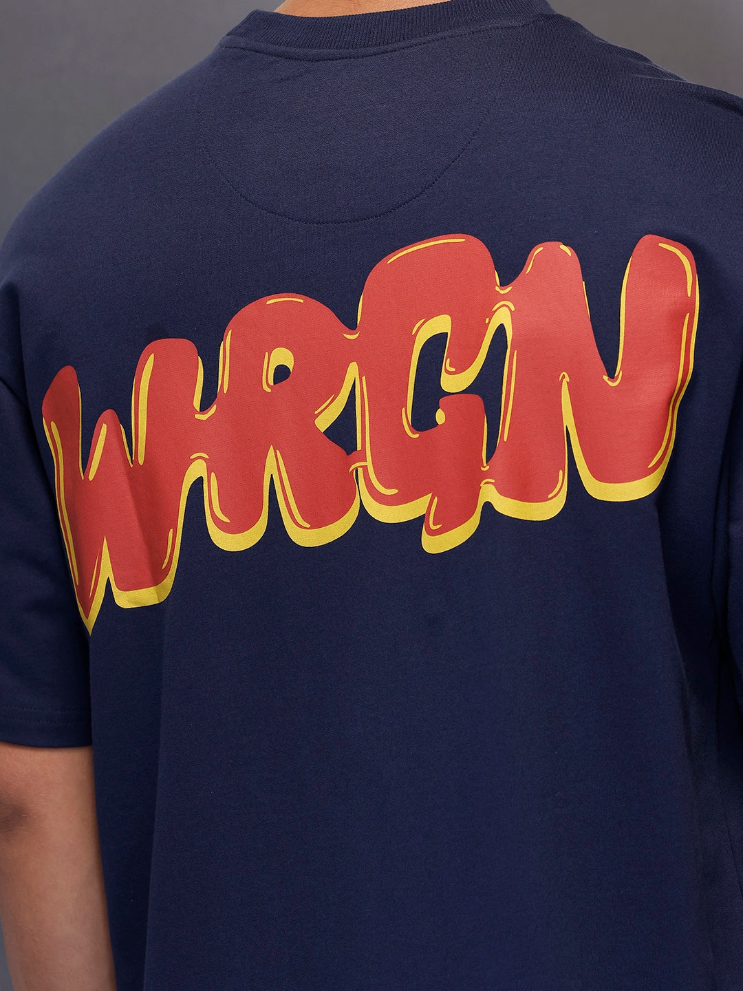 Classic Back Printed T-Shirt   |  Navy Blue