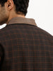 Classic Regular Fit Checkered Pannel Jacket | Brown