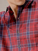 Checked Maroon Cotton Shirt