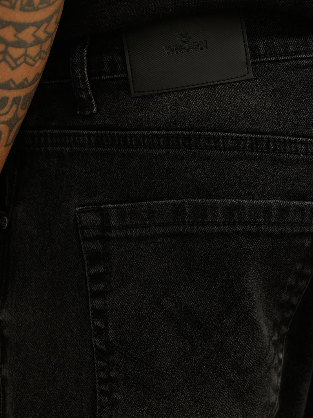 Washed Slim Fit Denim Jeans | Black