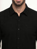Solid Comfort Fit Full Sleeve Shirt | Black