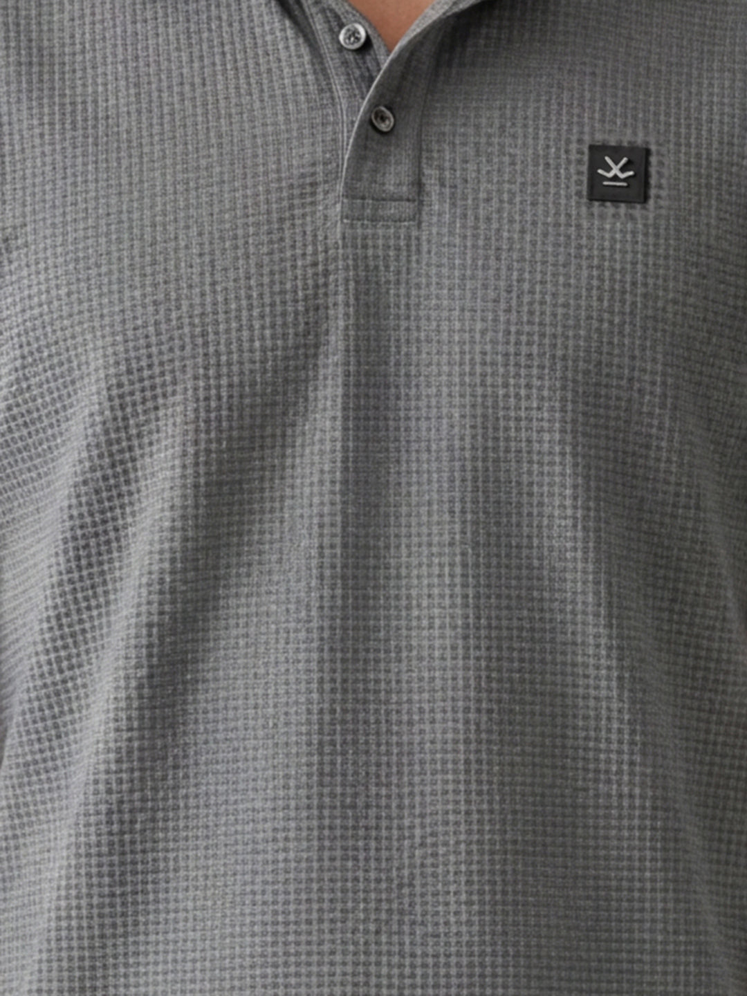 Textured Slim Fit Polo T-Shirt | Dark Grey
