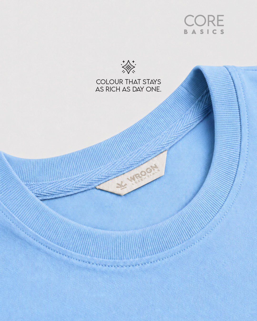 Core Basics Oversized Fit T-Shirt | Essential | Light Blue | WTS01HSSL1312W