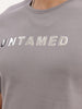 Slim Fit Foil Printed T-Shirt | Grey