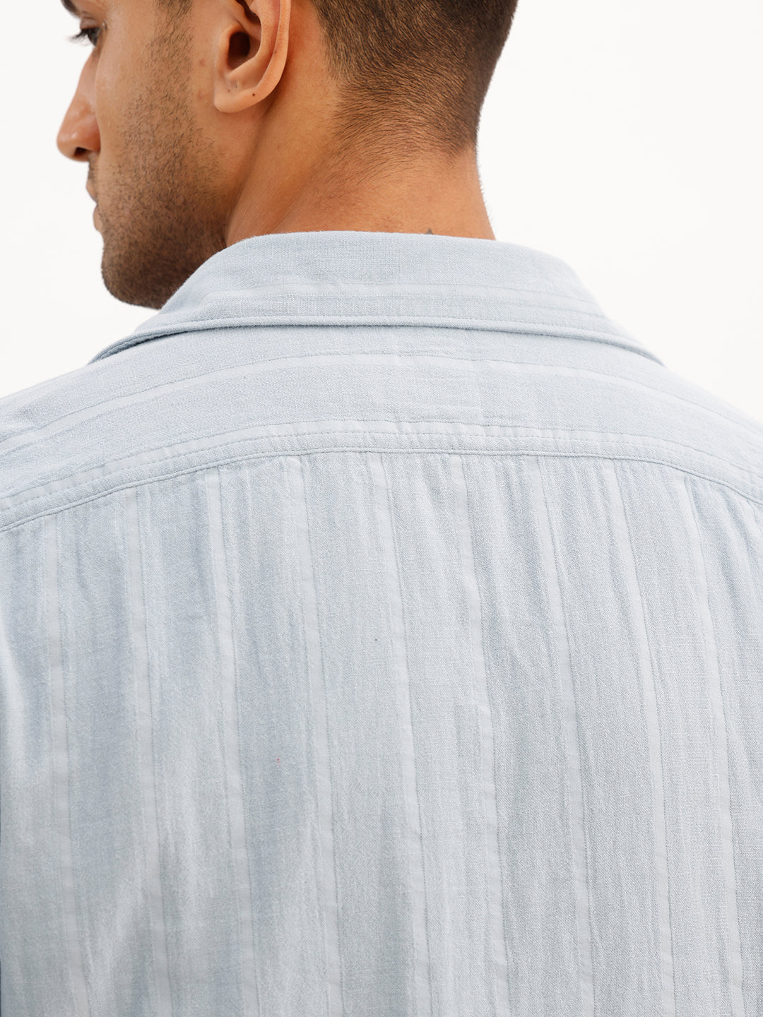 Slim Fit Textured Stripe Shirt | Blue