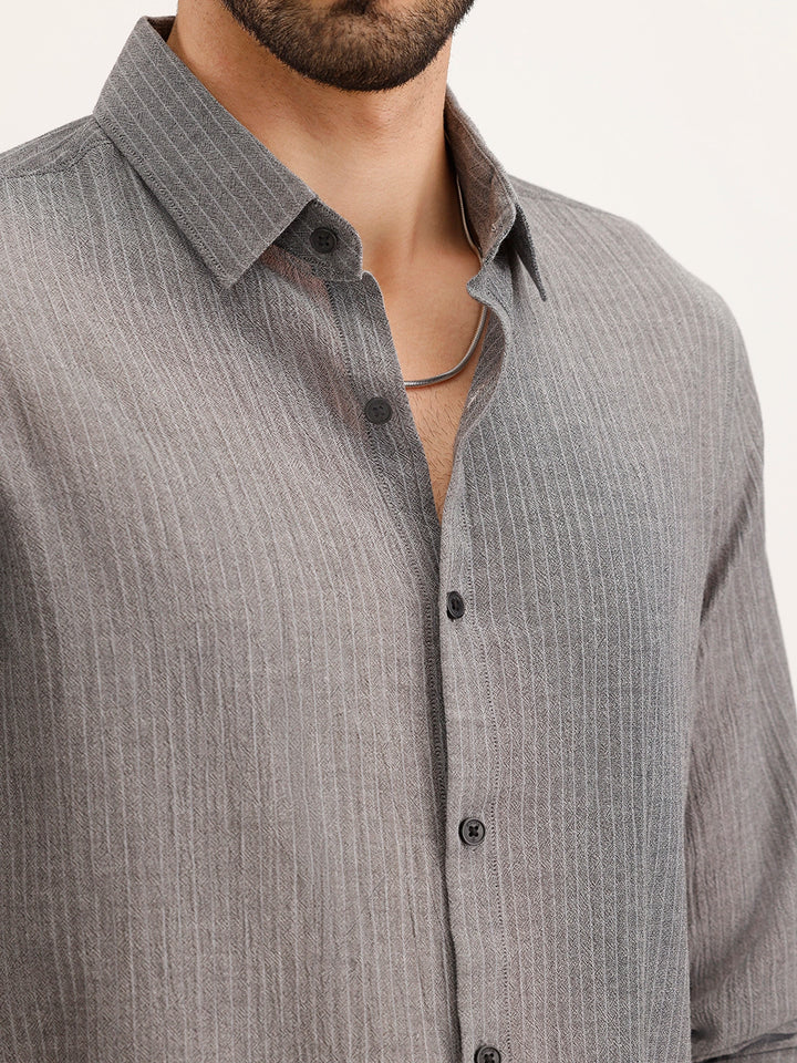Slim Fit 100% Cotton Shirt | Grey