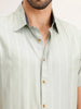 Slim Fit Striped Half Sleeve Shirt | Green