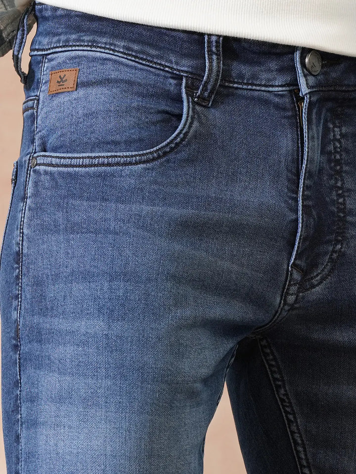 Casual Heavy Fade Slim Fit Jeans | Blue