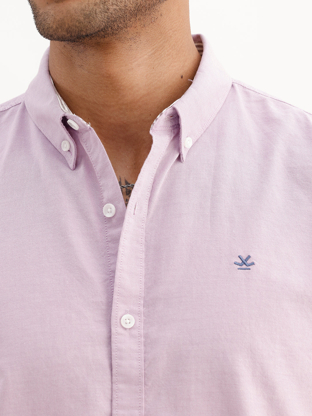Solid Slim Fit 100% Cotton Shirt | Purple