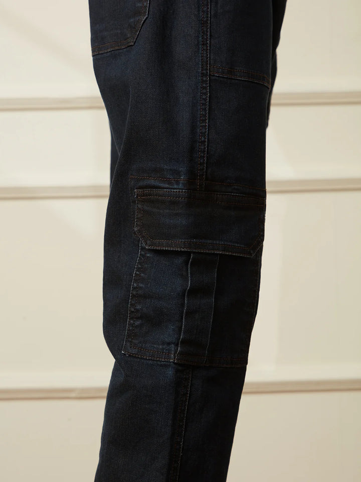Relaxed Fit Utility Denim Cargo | Blue